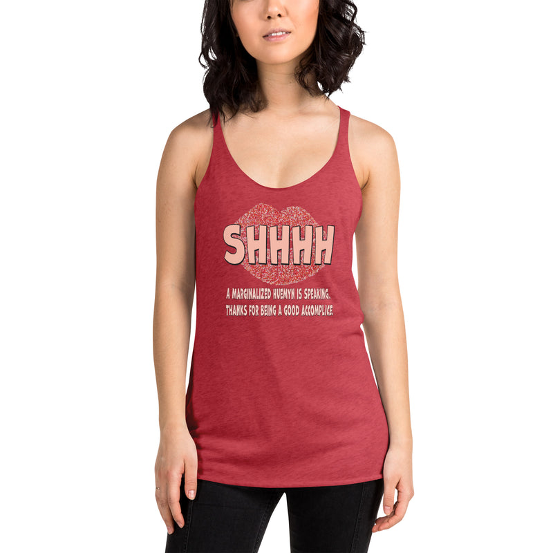 Shhh! Racerback Tank Top | Queer Activist Apparel
