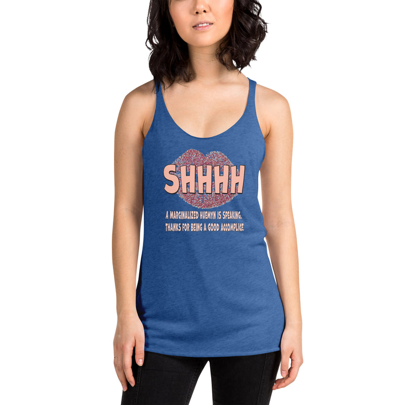 Shhh! Racerback Tank Top | Queer Activist Apparel