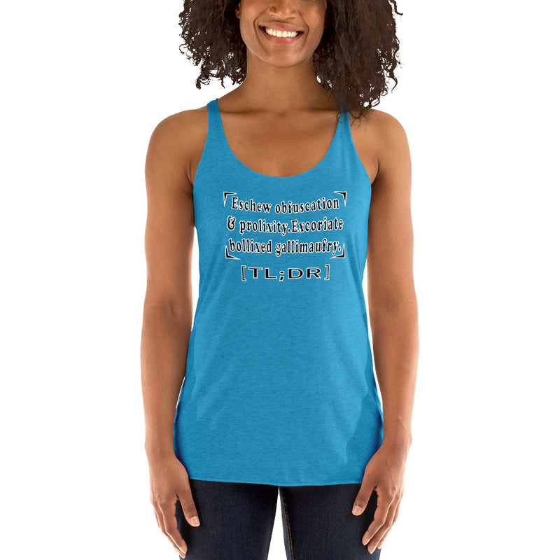 [TL;DR] Racerback Tank Top | Queer Humor Apparel