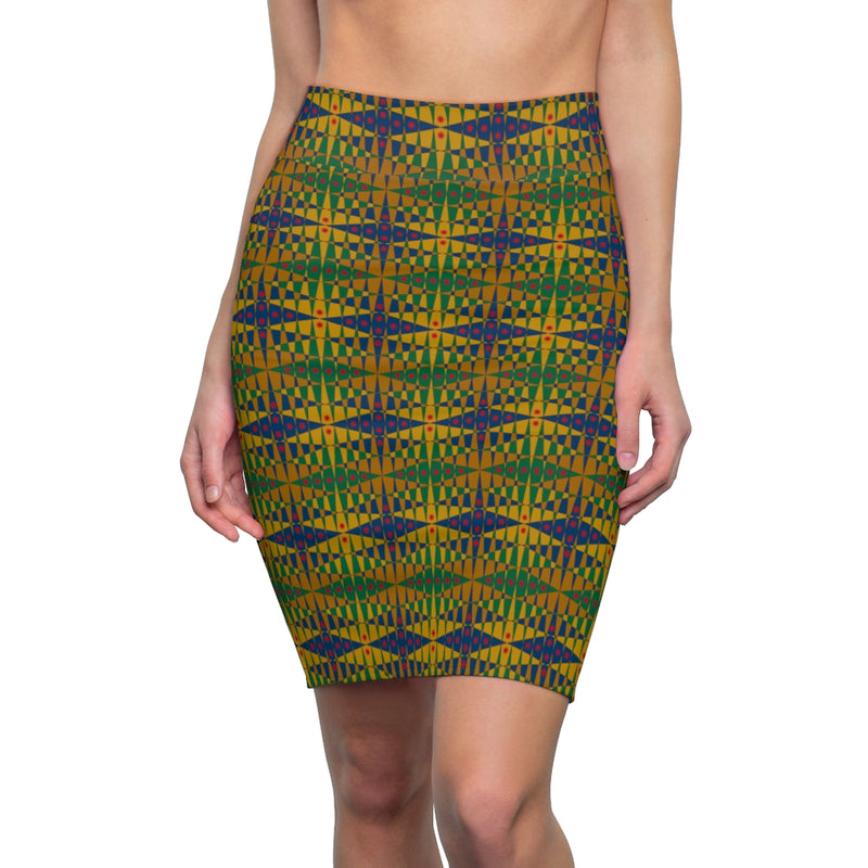 Pitti Pat To Market All Over Prints Pencil Skirt | Afrocentric Fashion