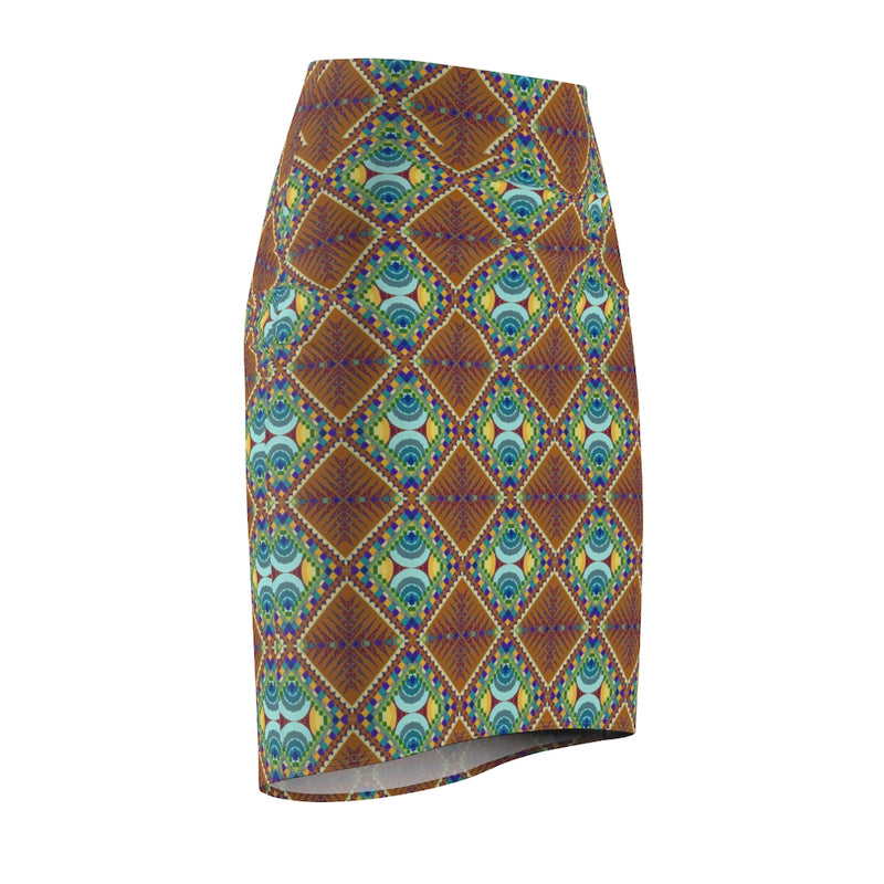 Portals & Time Pools All Over Print Pencil Skirt | Afrocentric Queer Art
