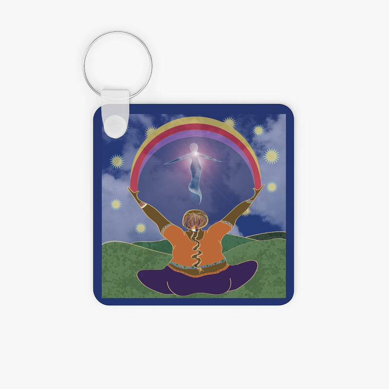 She Welcomes Her Highest Self Key Ring | Black Queer Affirmation