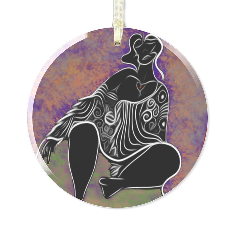 She Dreams Glass Ornament | Black Queer Art