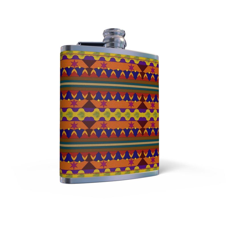 Kujichagulia Leather Wrapped Hip Flask | Black Self-Determination