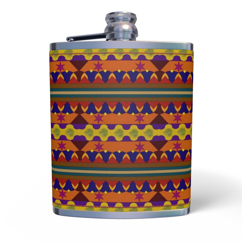 Kujichagulia Leather Wrapped Hip Flask | Black Self-Determination
