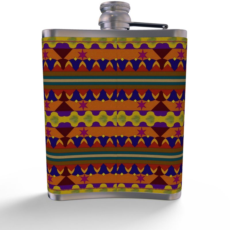 Kujichagulia Leather Wrapped Hip Flask | Black Self-Determination