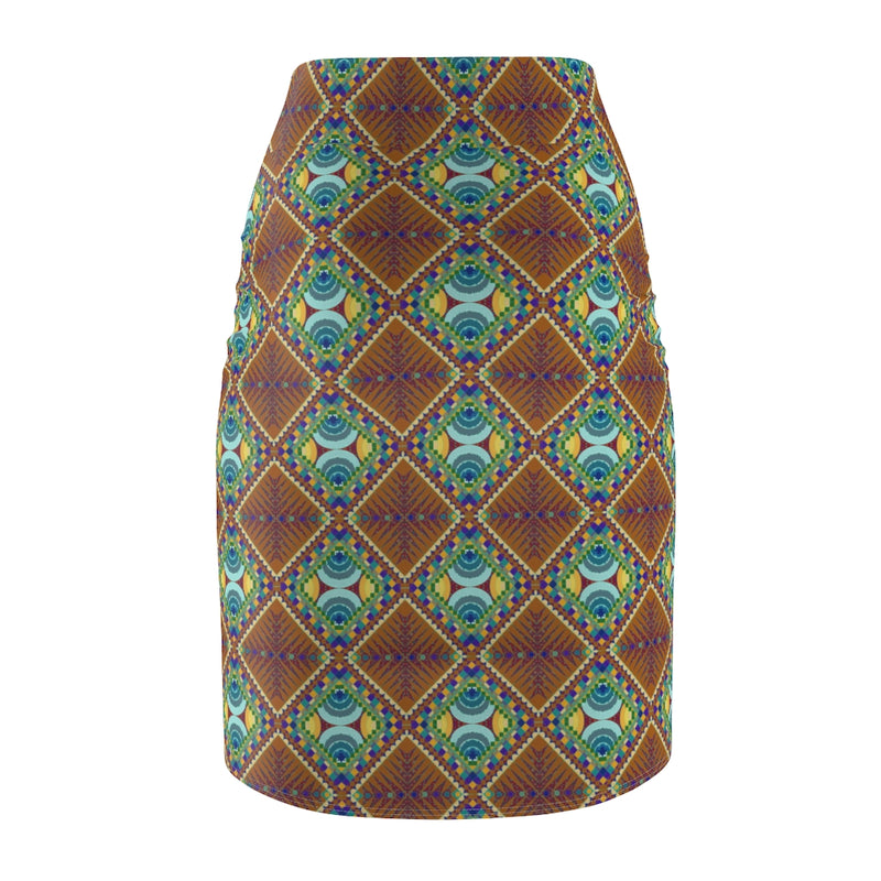 Portals & Time Pools All Over Print Pencil Skirt | Afrocentric Queer Art