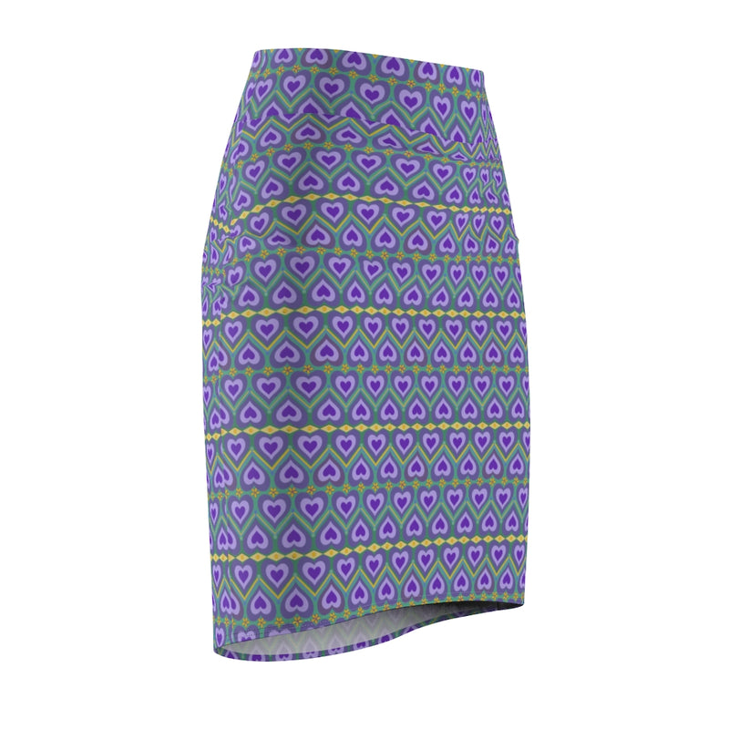 Lavender Love All Over Print Pencil Skirt | Queer Art
