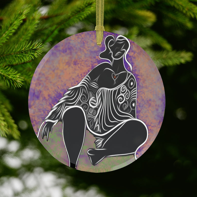 She Thinks Glass Ornament | Queer Art & Black Pride Decor