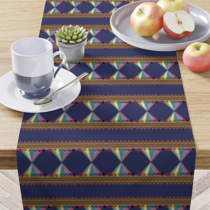 Vibing On The Wavelength Cotton Table Runner | Queer Art Decor