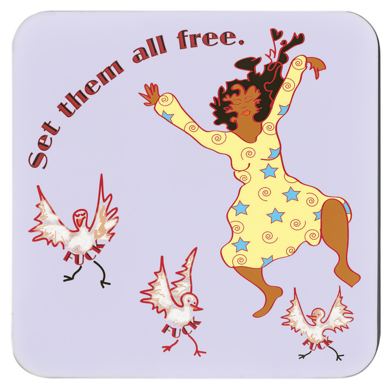 Set Em All Free Coasters | Black Queer Art