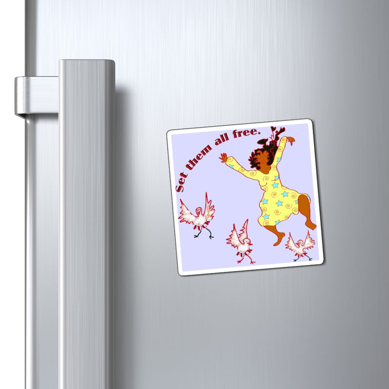 Set Em All Free Magnet | Black Liberation Art