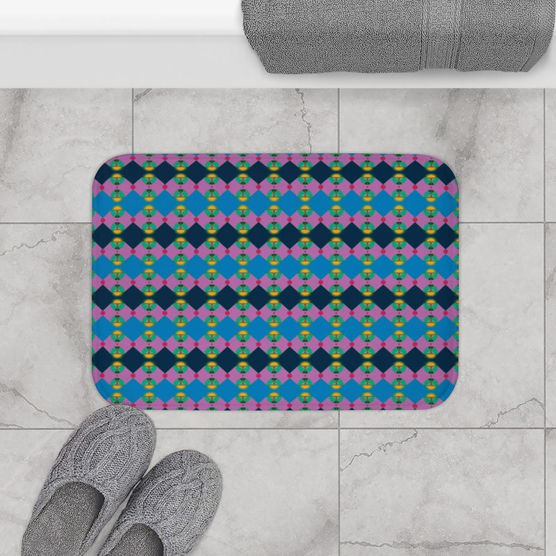 Rainbow Lotus Star Shield Bath Mat | Queer Pride Decor