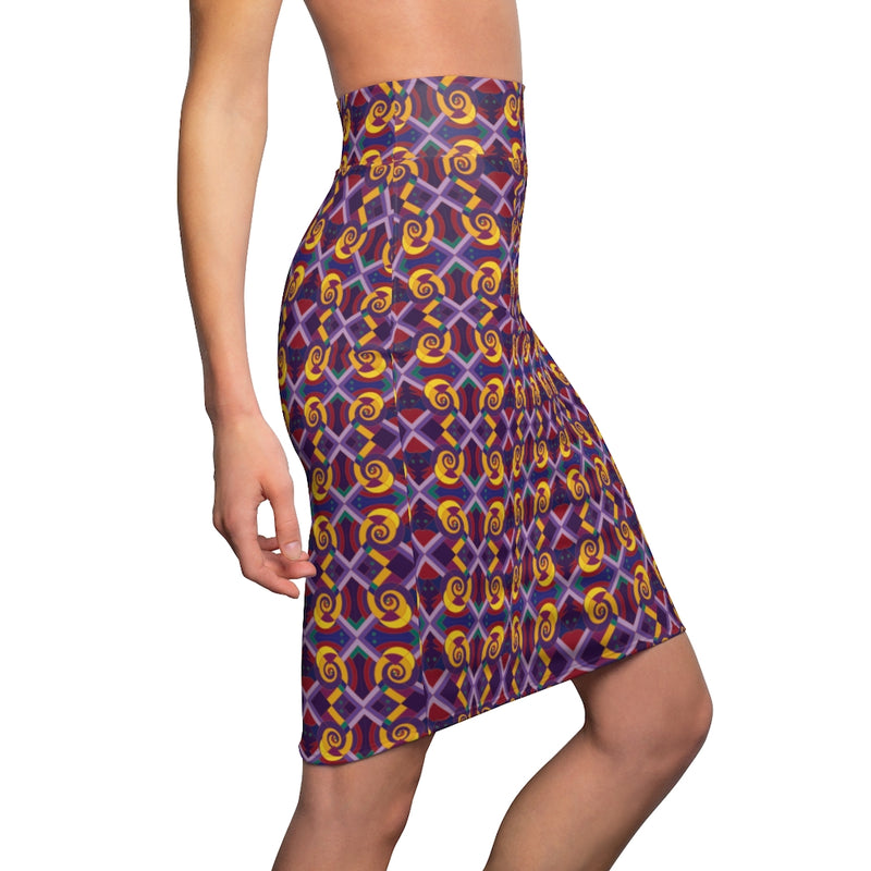 Yansa Gathers All Over Prints Pencil Skirt | Afrocentric Fashion