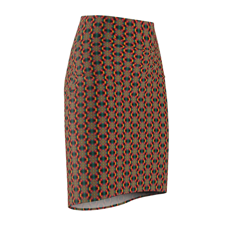 Spiritual Science All Over Print Pencil Skirt | Black Spiritual Art
