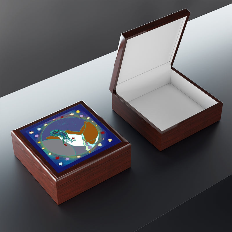 Full Moon Rising Jewelry Box | Black Spiritual Decor