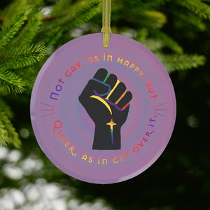 Get Used To It Glass Ornament | Queer Pride Decor