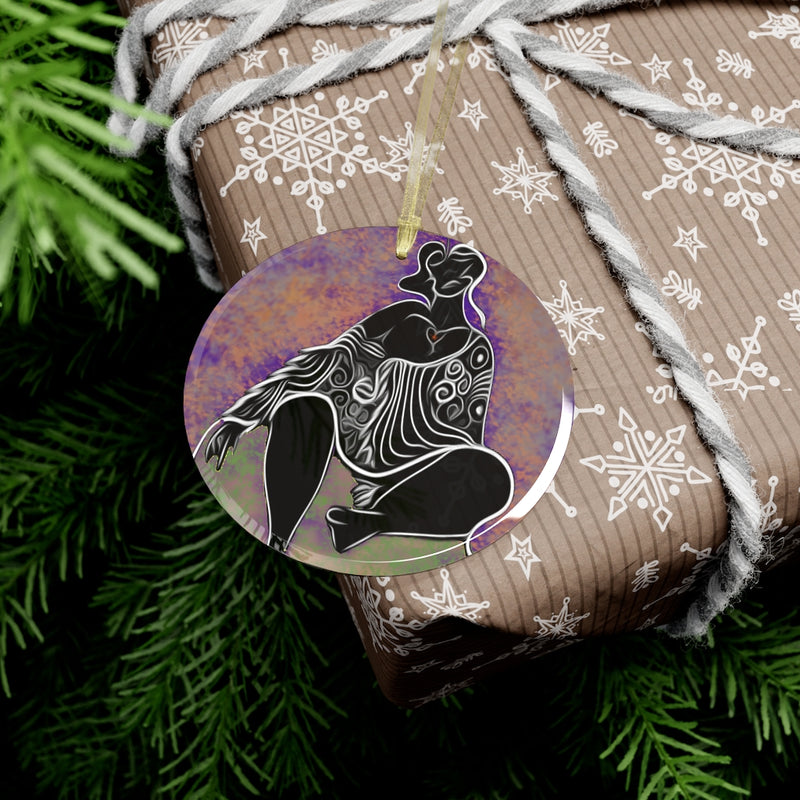She Thinks Glass Ornament | Queer Art & Black Pride Decor