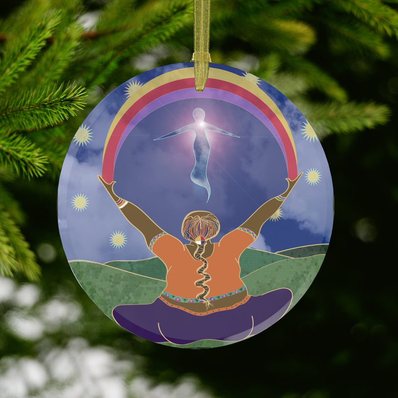 She Welcomes Her Highest Self Glass Ornament | Queer Art