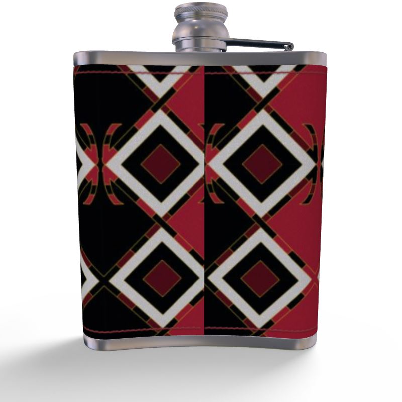 Garabato Pathways Leather Hip Flask | Afrocentric Gifts