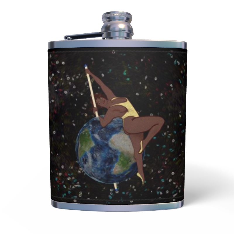 Another Day On The Poles Leather Wrapped Hip Flask | Queer Art