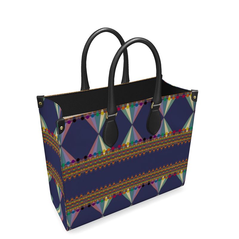 Vibing On The Wavelength Leather Shopper Bag | Queer Art & Black Pride