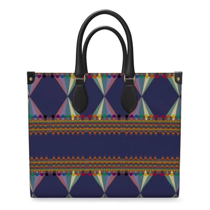 Vibing On The Wavelength Leather Shopper Bag | Queer Art & Black Pride