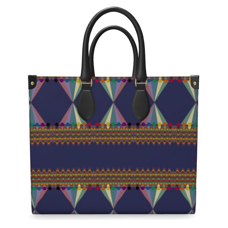 Vibing On The Wavelength Leather Shopper Bag | Queer Art & Black Pride