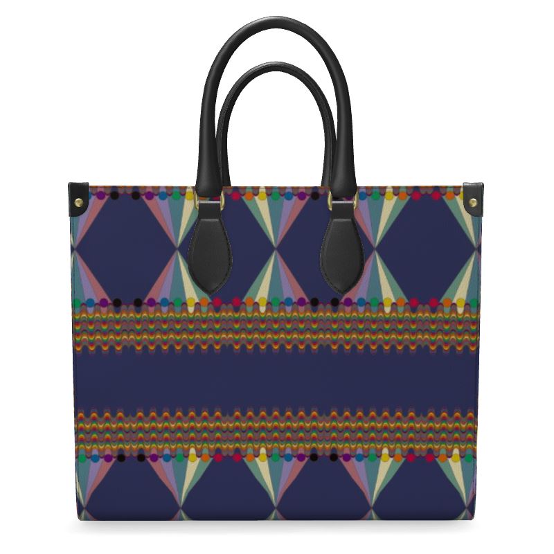 Vibing On The Wavelength Leather Shopper Bag | Queer Art & Black Pride