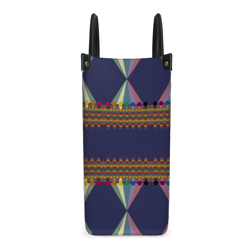 Vibing On The Wavelength Leather Shopper Bag | Queer Art & Black Pride