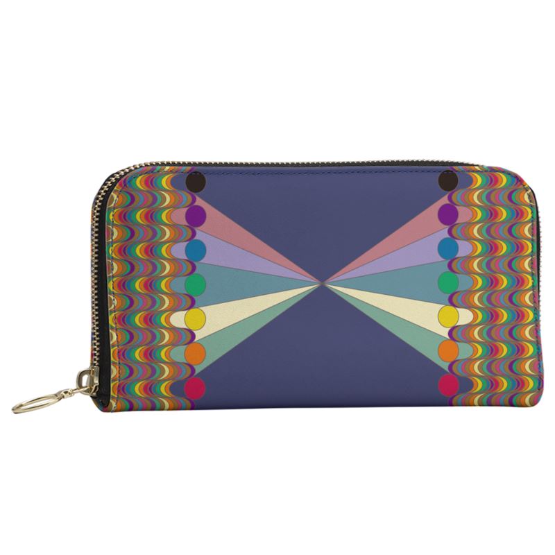 Vibing On The Wavelength Leather Zip Purse | Queer Art
