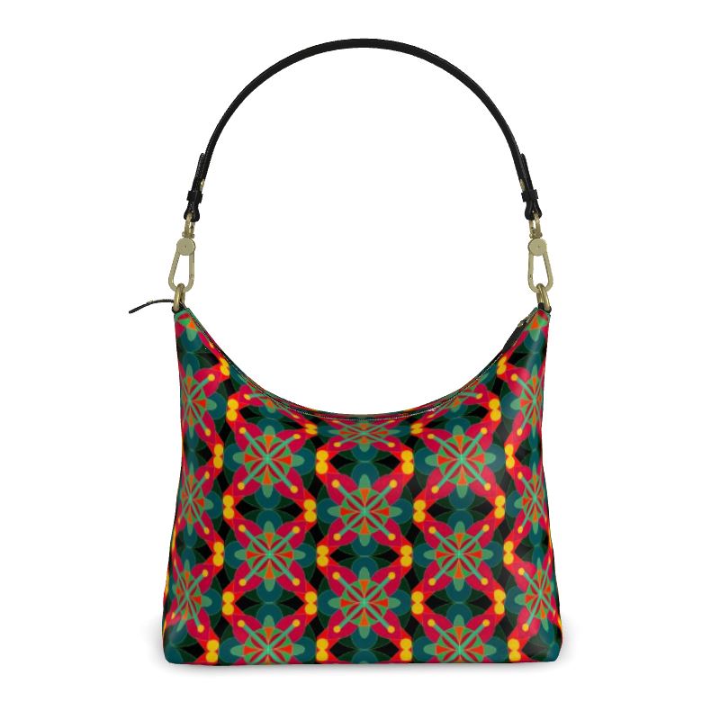 Spiritual Science Square Hobo Bag | Black Spiritual Art