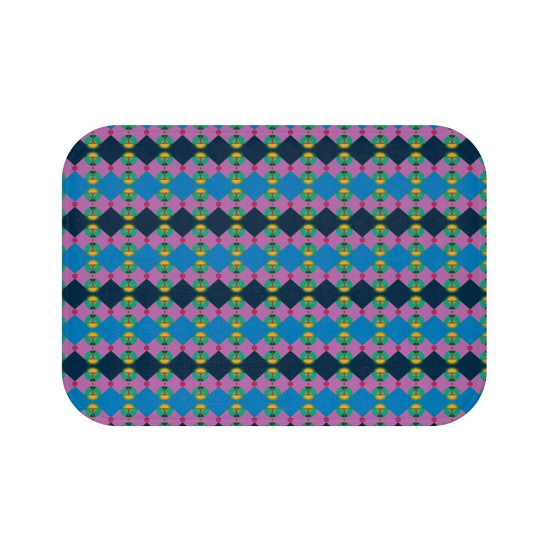 Rainbow Lotus Star Shield Bath Mat | Queer Pride Decor