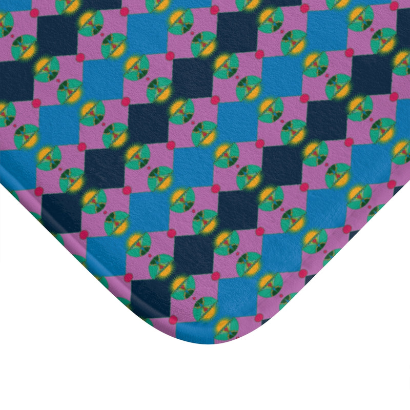 Rainbow Lotus Star Shield Bath Mat | Queer Pride Decor