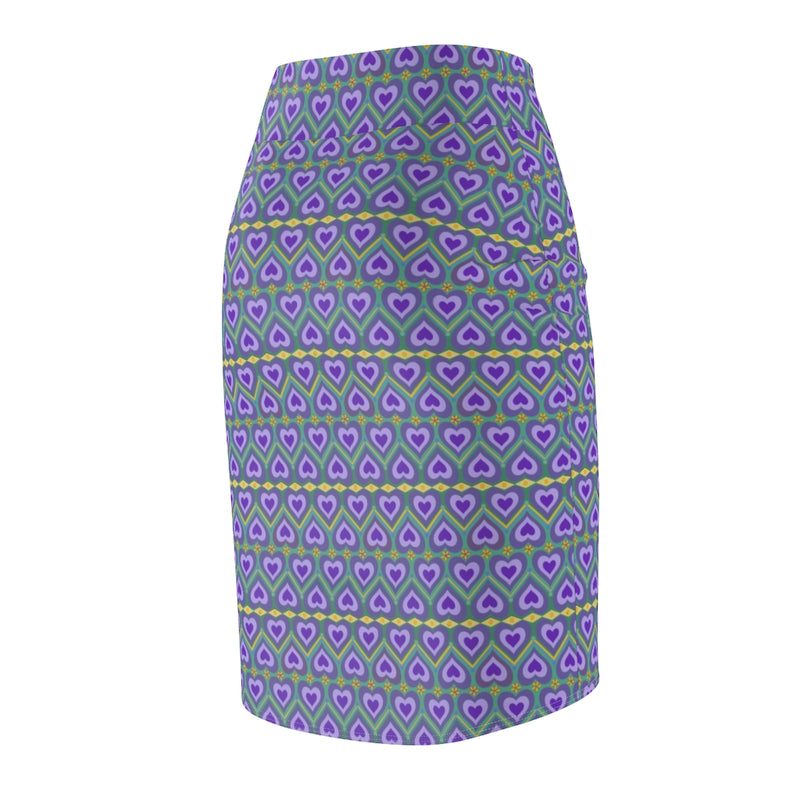 Lavender Love All Over Print Pencil Skirt | Queer Art