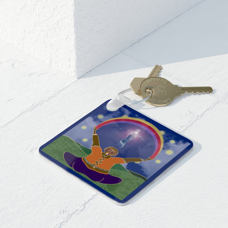 She Welcomes Her Highest Self Key Ring | Black Queer Affirmation