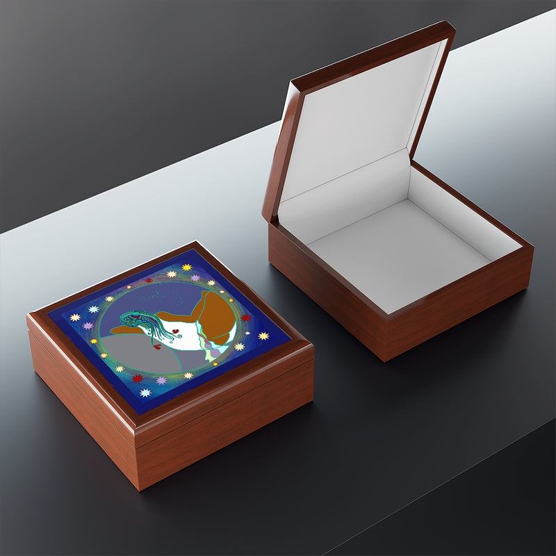 Full Moon Rising Jewelry Box | Black Spiritual Decor