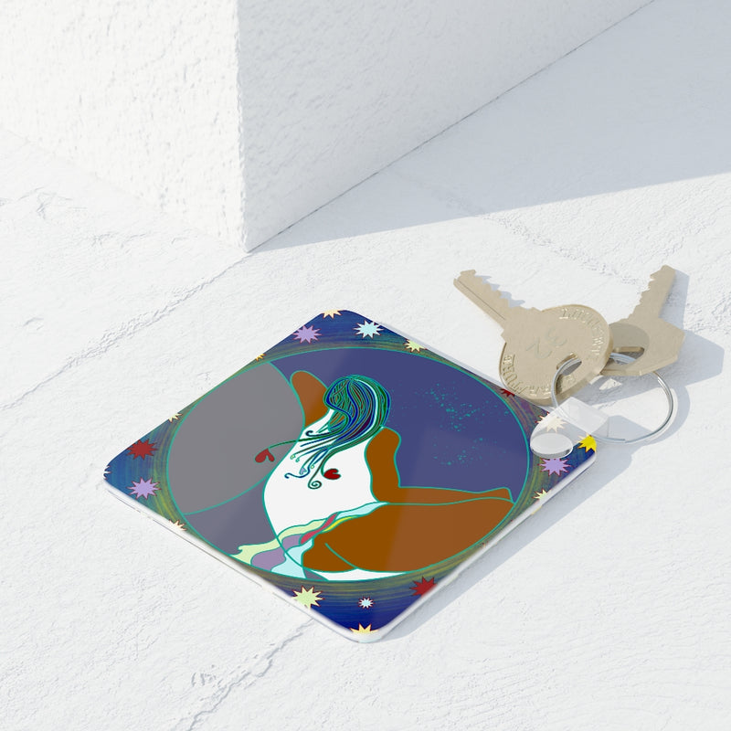 Full Moon Rising Key Ring | Black Queer Art