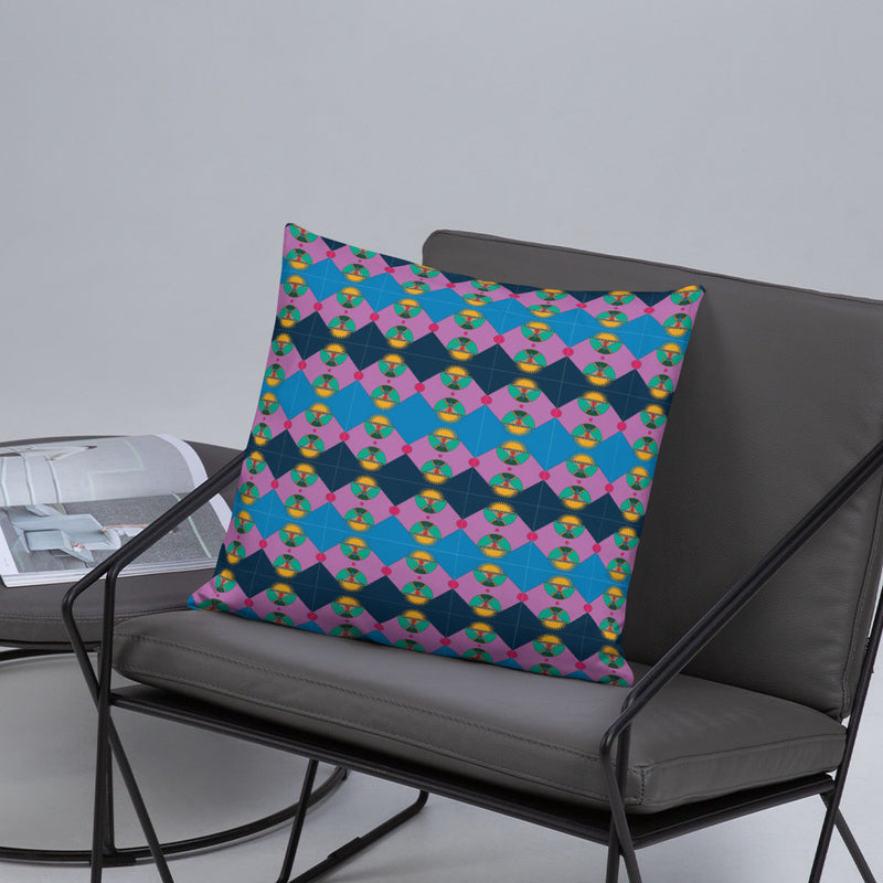 Rainbow Lotus Star Shield Throw Pillow | Queer Protective Art