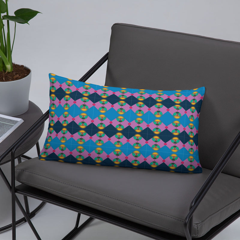 Rainbow Lotus Star Shield Throw Pillow | Queer Protective Art
