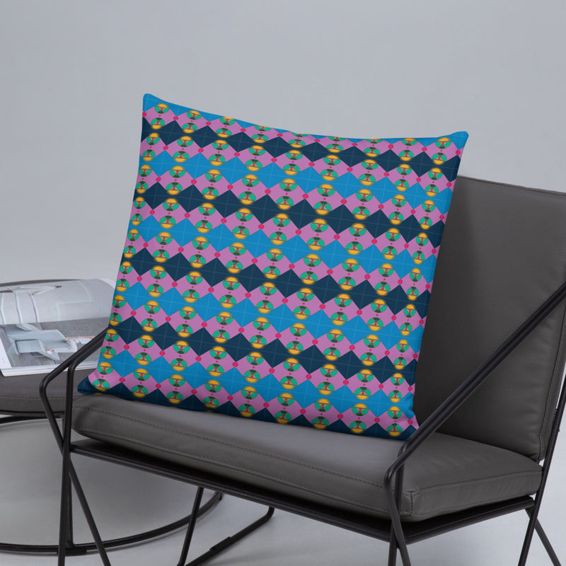 Rainbow Lotus Star Shield Throw Pillow | Queer Protective Art