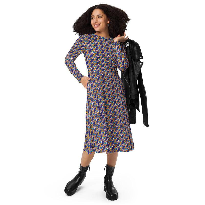 Nana's Strands Midi Dress | Afrocentric Fashion