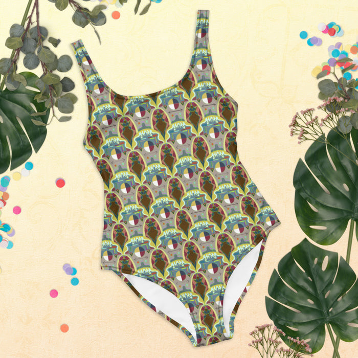 Cellular Womb-In One-Piece Swimsuit