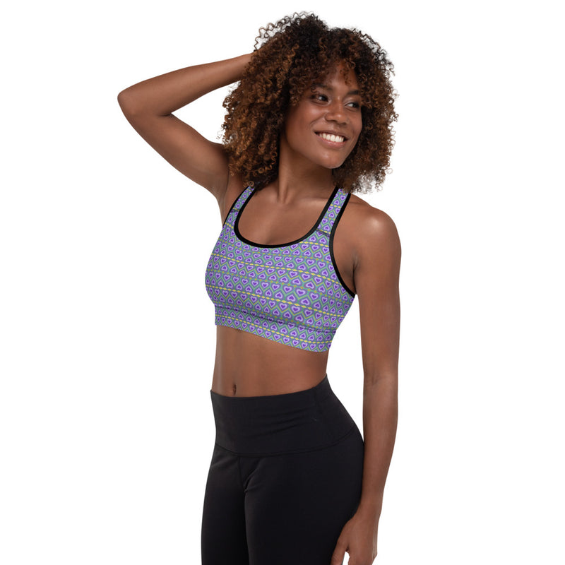 Lavender Love Padded Sports Bra | Queer Pride Activewear