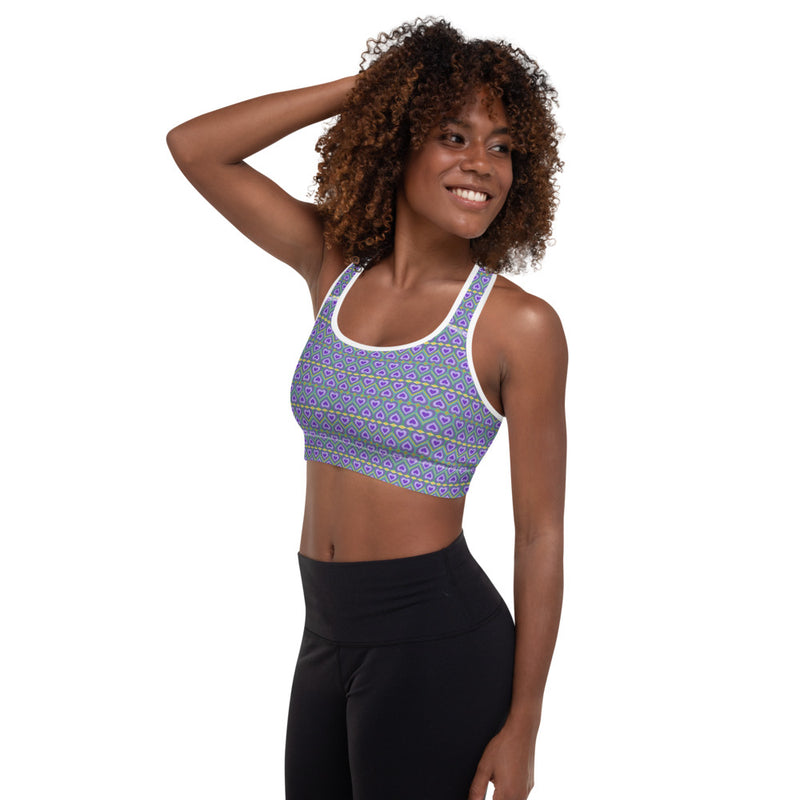 Lavender Love Padded Sports Bra | Queer Pride Activewear
