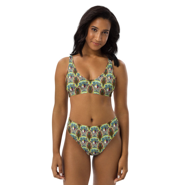 Cellular Womb-In Recycled high-waisted bikini