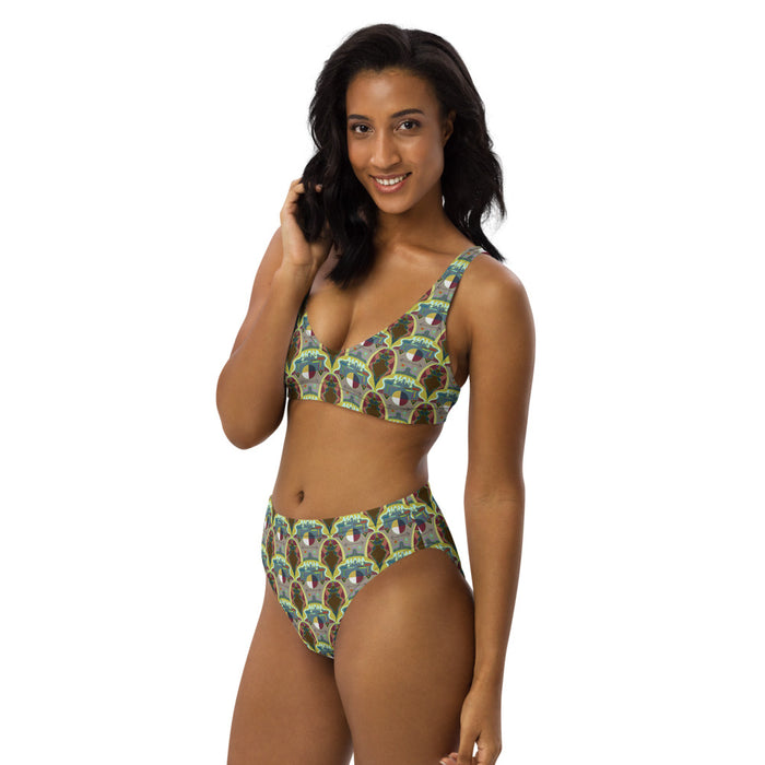 Cellular Womb-In Recycled high-waisted bikini