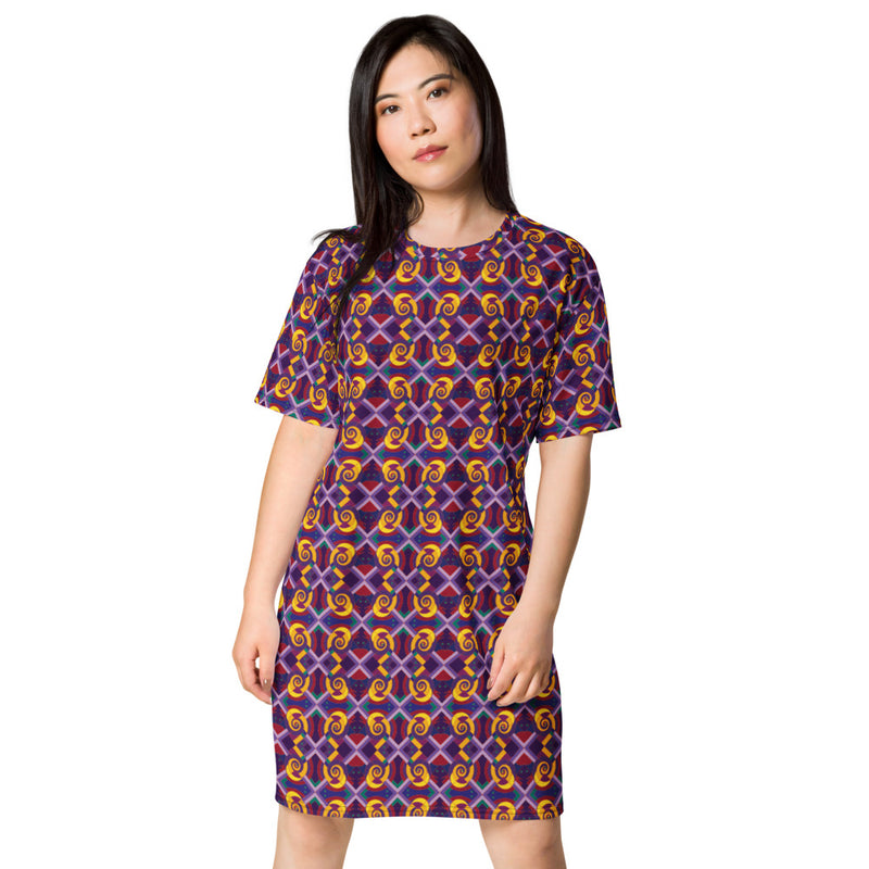 Yansa Gathers T-Shirt Dress | Afrocentric Fashion & Orisha Art