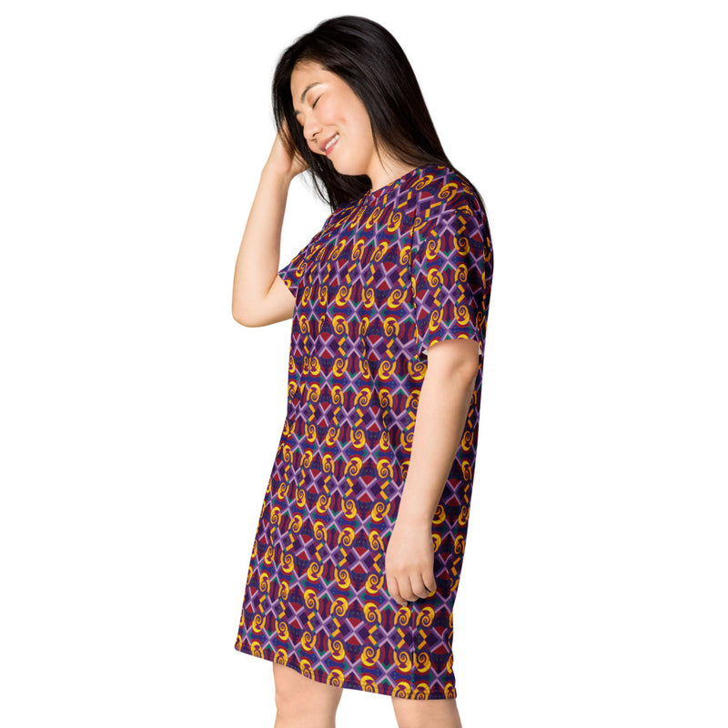 Yansa Gathers T-Shirt Dress | Afrocentric Fashion & Orisha Art