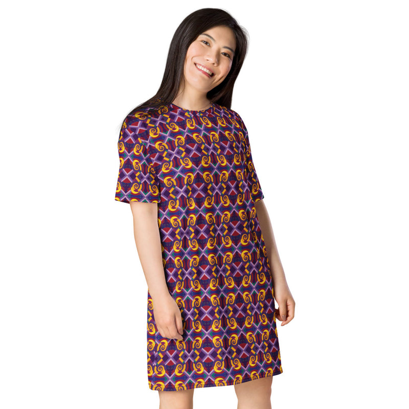 Yansa Gathers T-Shirt Dress | Afrocentric Fashion & Orisha Art